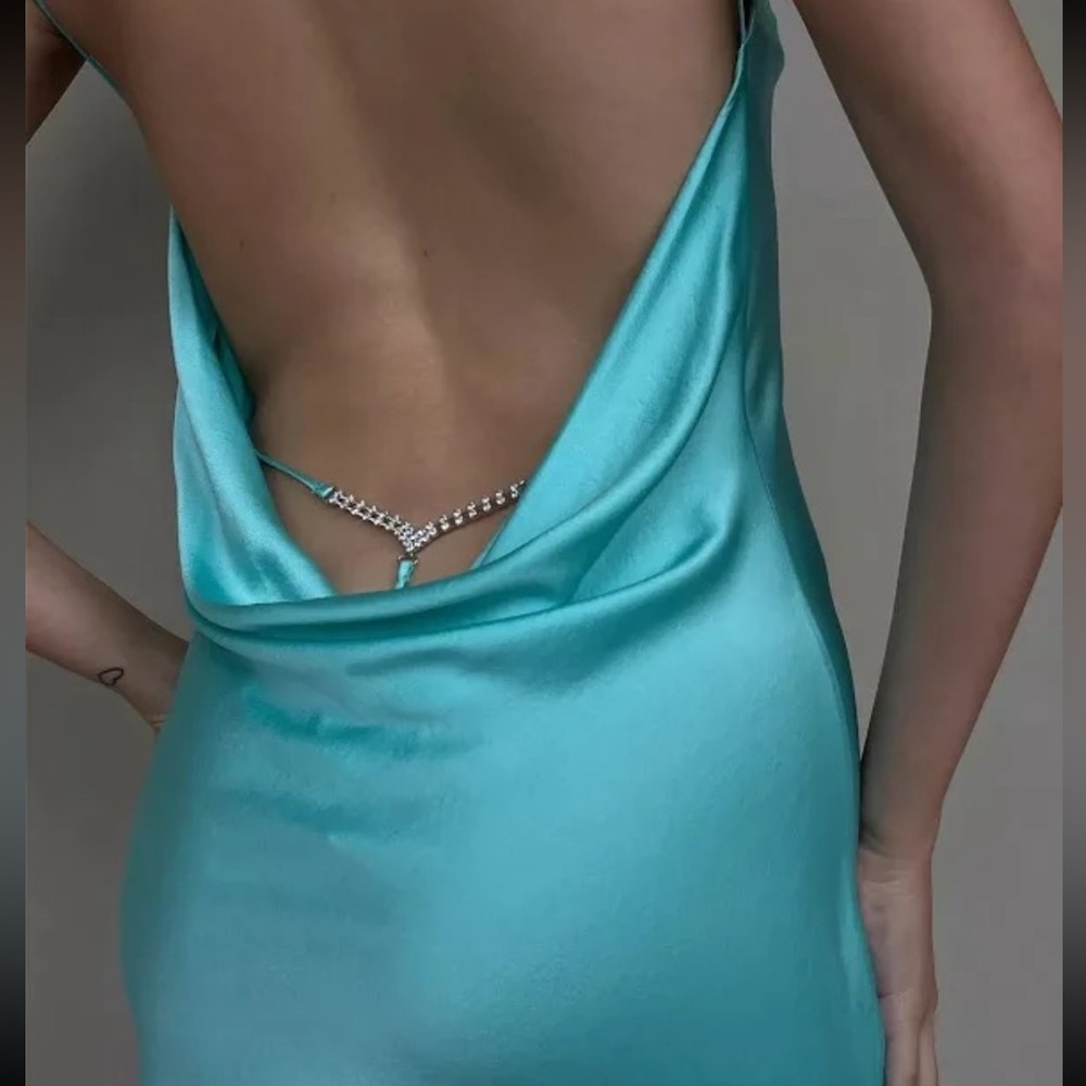 Fleur du mal sparkle thong dress blue.